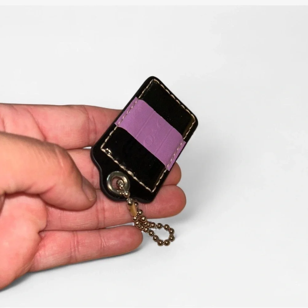 Coach Black and Purple Bag Tag